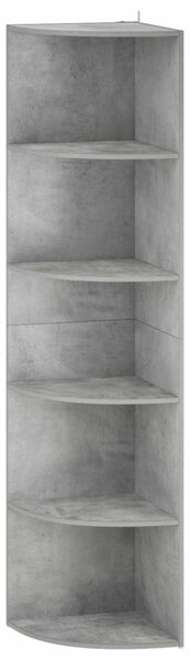 Sarokpolc 5 szintes 41,5 x 41,5 x 178 cm Szerelt Fa Betonszürke