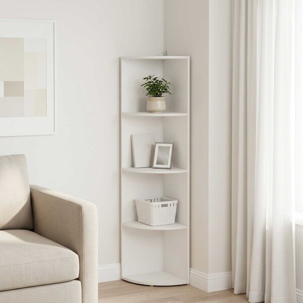 Sarokpolc 4 szintes 41,5 x 41,5 x 143 cm Szerelt Fa Fehér