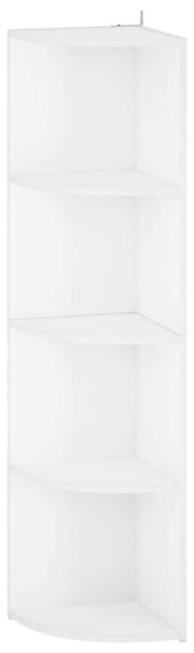 Sarokpolc 4 szintes 41,5 x 41,5 x 143 cm Szerelt Fa Fehér