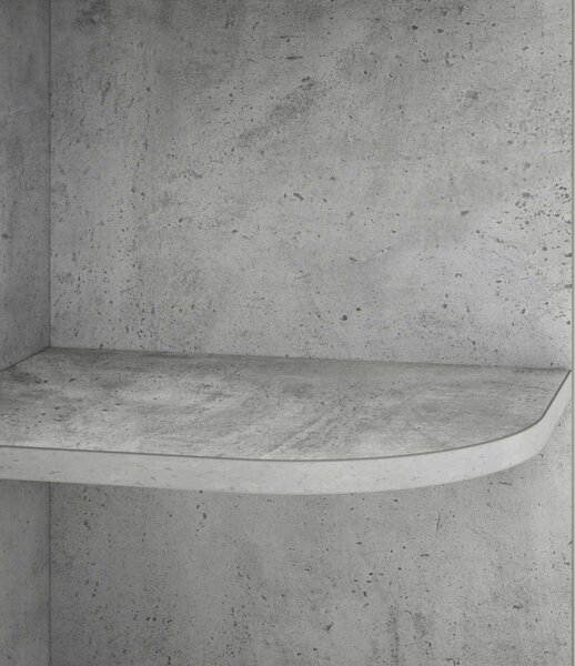 Sarokpolc 4 szintes 41,5 x 41,5 x 143 cm Szerelt Fa Betonszürke