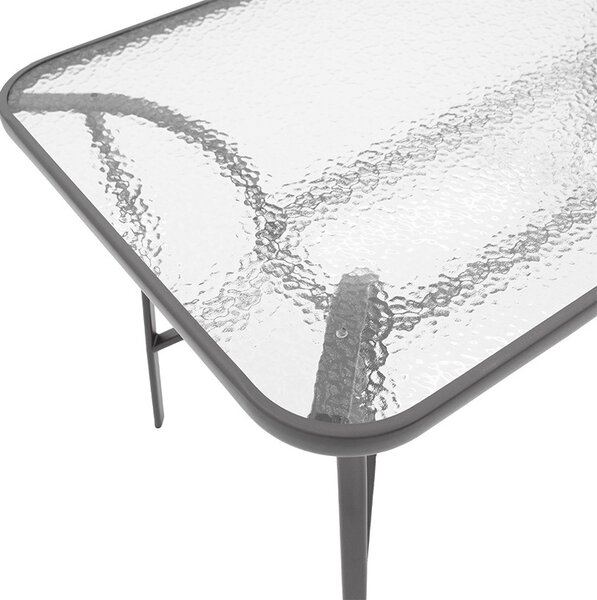 Kerti asztal Ensure, szürke, 140x80x70 cm