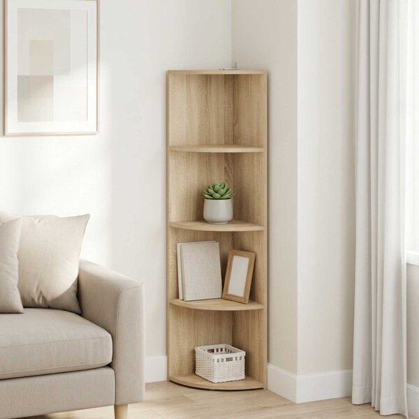 Sarokpolc 4 szintes 31,5 x 31 x 130 cm Szerelt Fa Sonoma Tölgy