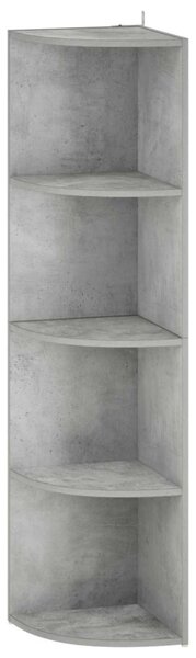 Sarokpolc 4 szintes 41,5 x 41,5 x 143 cm Szerelt Fa Betonszürke