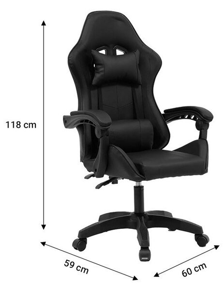 Gaming szék William, fekete-kék műbőr