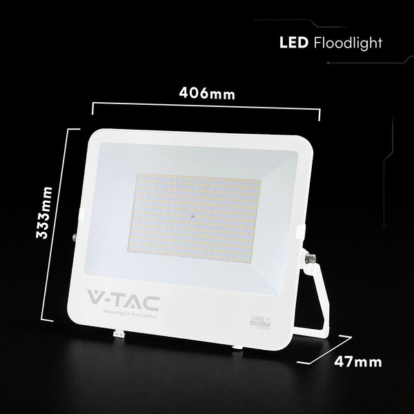 V-TAC CREE SMD D-széria LED reflektor 200W természetes fehér 115 Lm/W, fehér ház - SKU 242126
