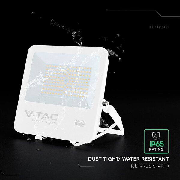 V-TAC CREE SMD D-széria LED reflektor 100W természetes fehér 115 Lm/W, fehér ház - SKU 242106
