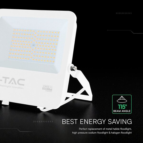 V-TAC CREE SMD D-széria LED reflektor 100W természetes fehér 115 Lm/W, fehér ház - SKU 242106