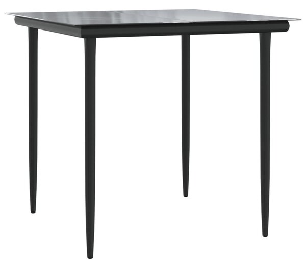 5 részes fekete polyrattan kerti étkezőgarnitúra párnákkal