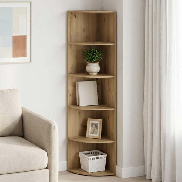 Sarokpolc 5 szintes 41,5 x 41,5 x 178 cm Szerelt Fa