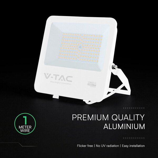 V-TAC CREE SMD D-széria LED reflektor 100W természetes fehér 115 Lm/W, fehér ház - SKU 242106