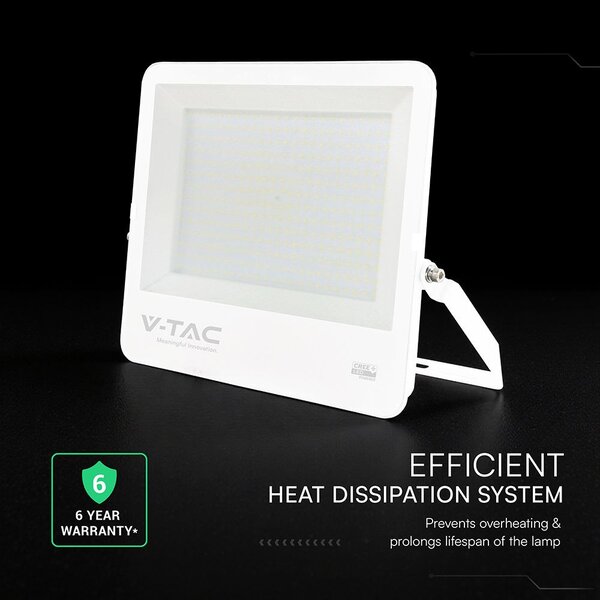 V-TAC CREE SMD D-széria LED reflektor 300W természetes fehér 115 Lm/W, fehér ház - SKU 242146