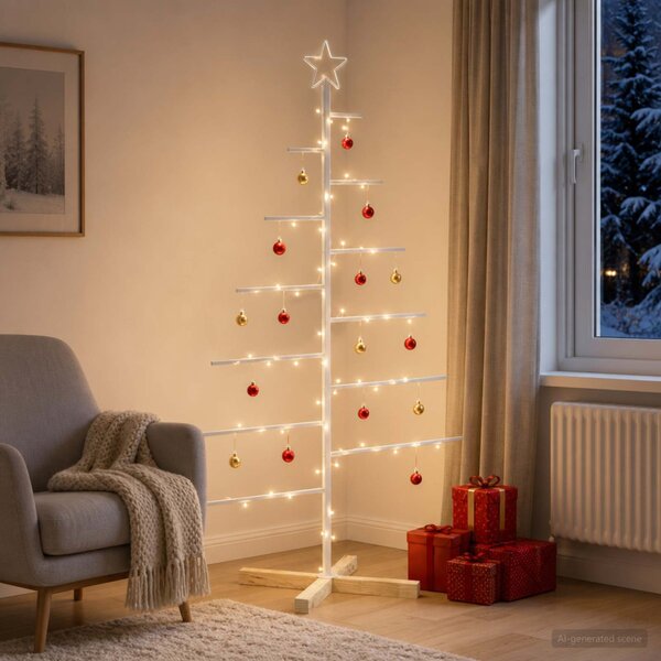 Fém karácsonyfa KUOPIO 150 cm Acél Fehér