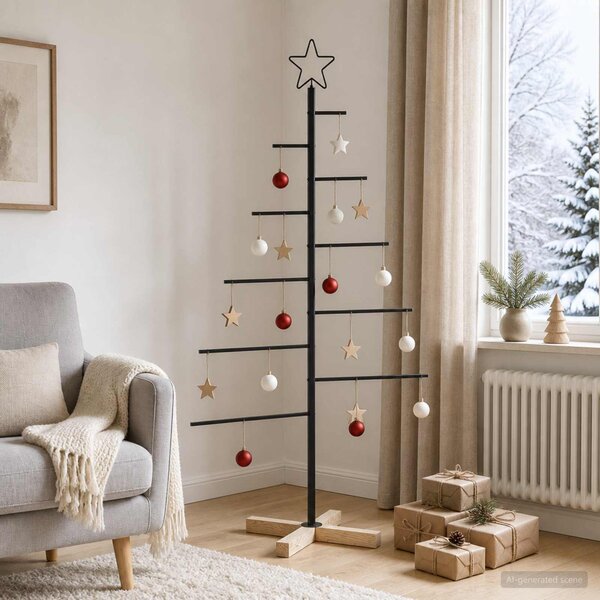 Fém karácsonyfa KUOPIO 125 cm Acél Fekete