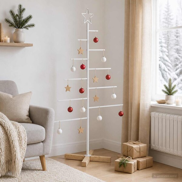 Fém karácsonyfa KUOPIO 125 cm Acél Fehér