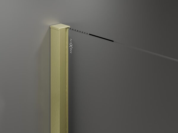 Mexen Velar Duo, tolózuhanyajtó nyitáshoz 140 cm, 8mm szürke üveg, arany matt, 871-140-000-42-55