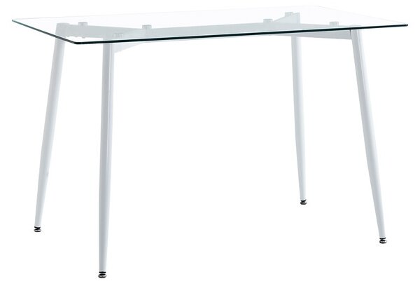 Asztal és székek szett, Quana-Gaston, fehér, 5 részes, 120x70x75 cm