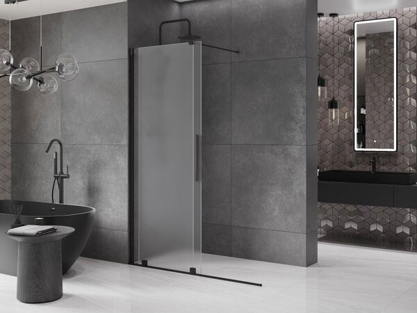 Mexen Velar toló zuhanyfal Walk-in 140 x 200 cm, matt 8 mm, fekete - 871-140-000-33-70