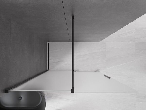Mexen Velar toló zuhanyfal Walk-in 140 x 200 cm, matt 8 mm, fekete - 871-140-000-33-70