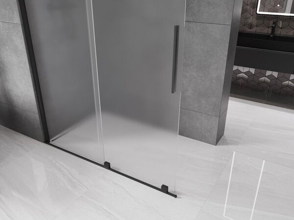 Mexen Velar toló zuhanyfal Walk-in 140 x 200 cm, matt 8 mm, fekete - 871-140-000-33-70