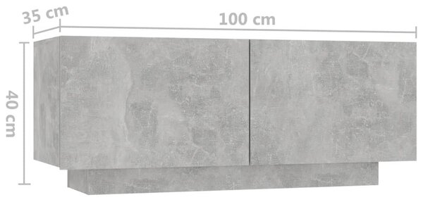 Betonszürke forgácslap éjjeliszekrény 100 x 35 x 40 cm