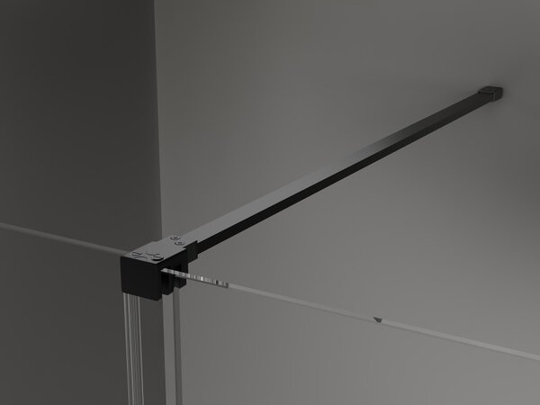 Mexen Velar, zuhany paraván tolóajtóval Walk-in 70 x 200 cm, 8mm szürke üveg, fekete matt, 871-070-000-43-70