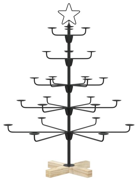 Fém karácsonyfa tartóval KUOPIO 90 cm Acél Fekete