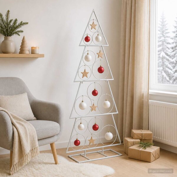 Fém karácsonyfa KUOPIO 125 cm Acél Fehér