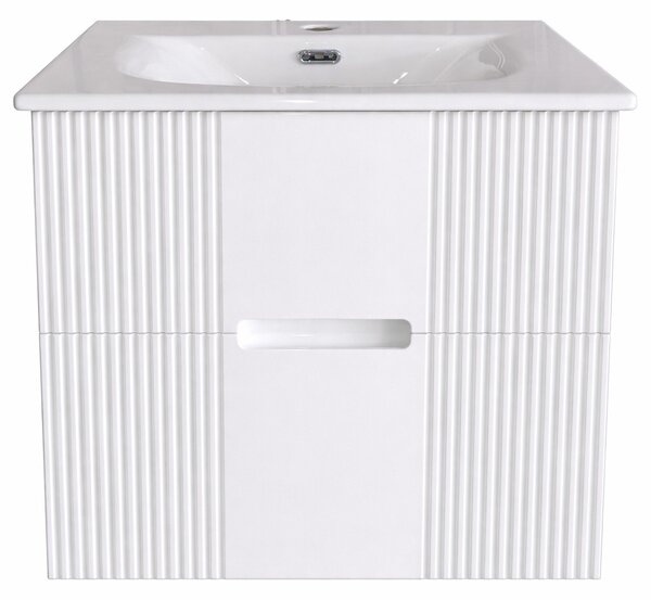 TMP MODENA 60 fali függesztett fürdőszobabútor - SKY E-8099-60 porcelán mosdóval - 61 x 46 x 52 cm
