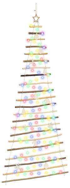 Akasztható karácsonyfa 210 cm 130 LED Többszínű Tömör Kőrisfa