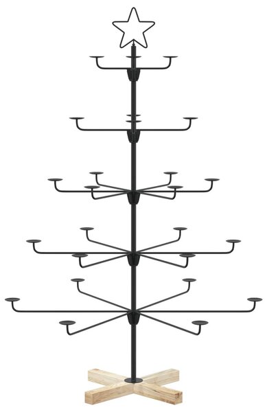 Fém karácsonyfa tartóval KUOPIO 125 cm Acél Fekete