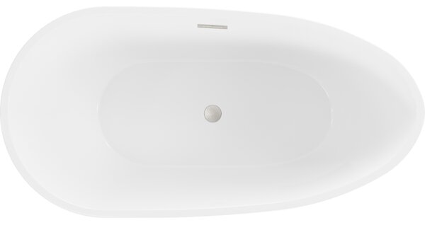 Mexen Eos szabadon álló kád 170 x 75 cm, fehér, túlfolyó - csiszolt nikkel - 52471707500-97