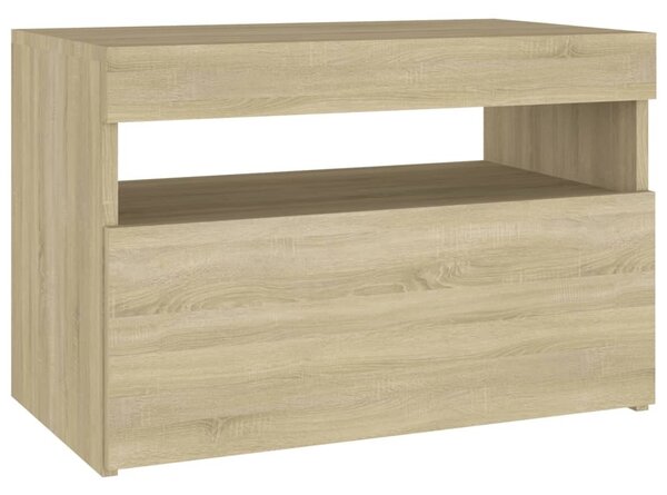 Sonoma tölgyszínű éjjeliszekrény LED-lámpákkal 60x35x40 cm
