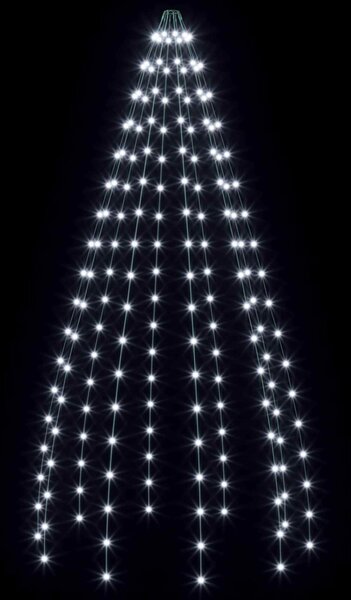 Karácsonyfa fények 180 LED Hideg fehér 180 cm
