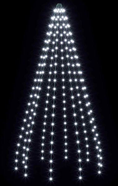 Karácsonyfa fények 210 LED Hideg fehér 210 cm