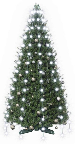Karácsonyfa fények 150 LED Hideg fehér 150 cm