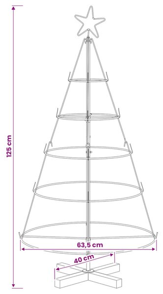 Fém karácsonyfa KUOPIO 125 cm Acél Fehér