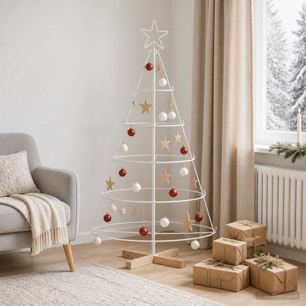 Fém karácsonyfa KUOPIO 125 cm Acél Fehér