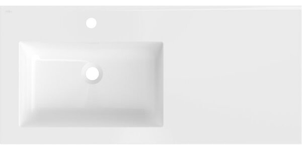 Mexen Otis balra beépíthető mosdó 101 x 46,5 cm, fehér fényes - 25181000L