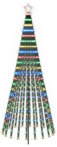 LED Karácsonyi Fenyő 250 cm 475 LED Többszínű Acél Fekete