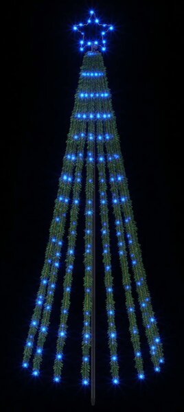LED Karácsonyi Fenyő 180 cm 255 LED Kék Acél Fekete