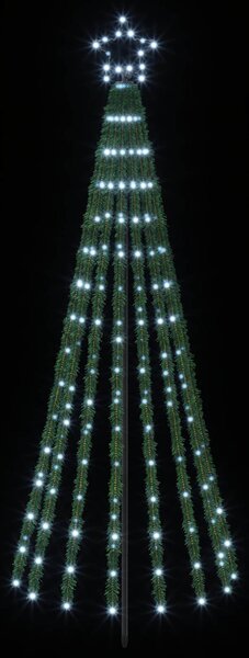 LED Karácsonyi Fenyő 180 cm 255 LED Hideg fehér Acél Fekete