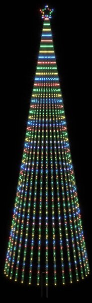 LED Karácsonyi Fenyő 500 cm 1524 LED Többszínű Acél Fekete