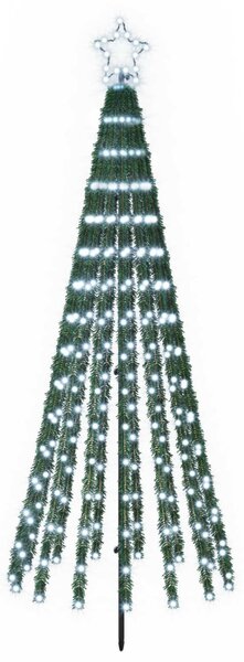 LED Karácsonyi Fenyő 180 cm 255 LED Hideg fehér Acél Fekete
