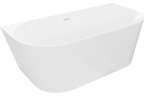 Mexen Oval Slim szabadon álló fali kád 170 x 80 cm, fehér, fehér túlfolyó - 52661708000-20