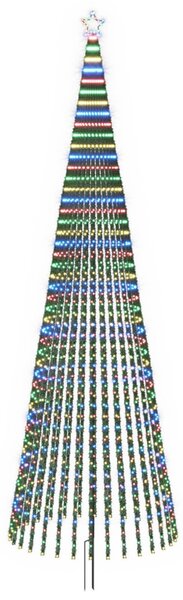 LED Karácsonyi Fenyő 500 cm 1524 LED Többszínű Acél Fekete