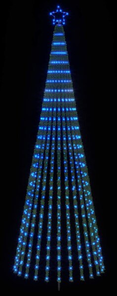 LED Karácsonyi Fenyő 300 cm 668 LED Kék Acél Fekete