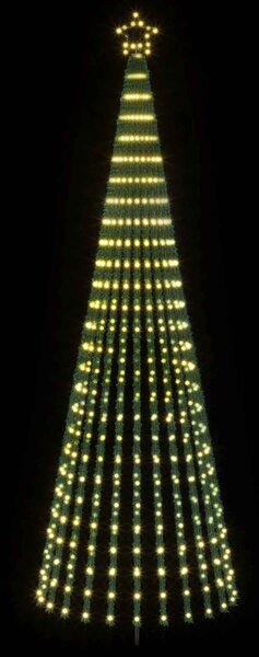 LED Karácsonyi Fenyő 300 cm 668 LED Meleg fehér Acél Fekete
