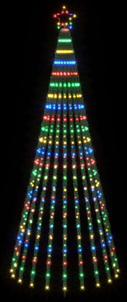 LED Karácsonyi Fenyő 250 cm 475 LED Többszínű Acél Fekete