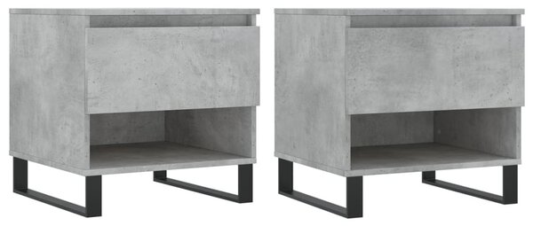 2 db betonszürke szerelt fa dohányzóasztal 50 x 46 x 50 cm
