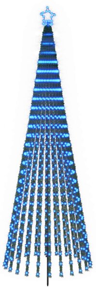 LED Karácsonyi Fenyő 300 cm 668 LED Kék Acél Fekete
